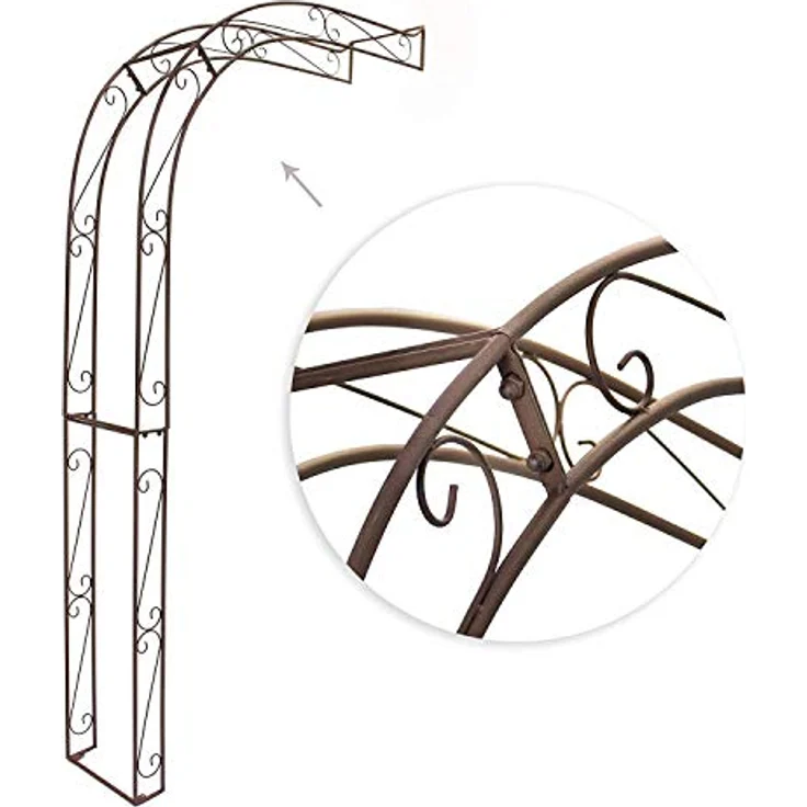 Dekoleidenschaft Rankhilfe Halbbogen aus Metall in Rost-Optik, Rankhilfe, Pergola, Rankbogen, Halb-Rosenbogen, Wandbogen halbrund, Metallbogen, Spalier – Bild 5