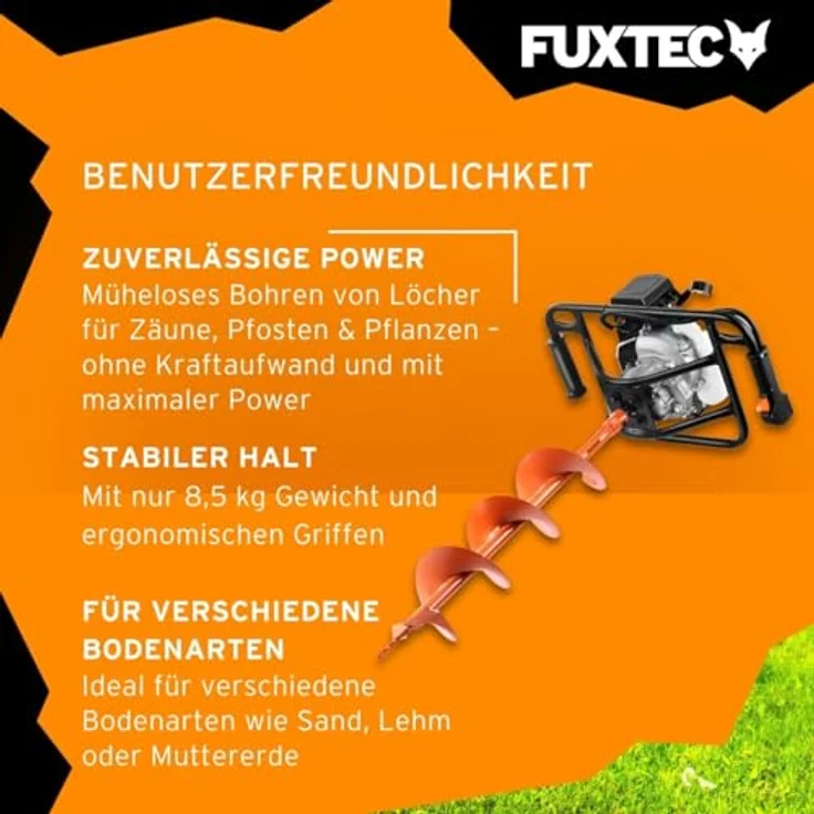 FUXTEC Erdbohrer FX-EB143ECO, 1,25 kW, 4000 U/min, 1 L Tank, Fliehkraftkupplung, Primerpumpe & Choke-System – Bild 5