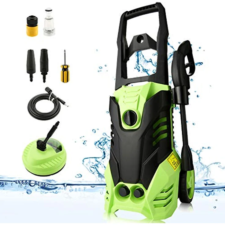Hochdruckreiniger COOCHEER Elektrischer Hochdruckreiniger 150bar mit 3-in-1-Düse, 6m Schlauch, 5m Kabel, Wasserfilter, Hochdruckpistole, max. Fördermenge 450l/h – Bild 1