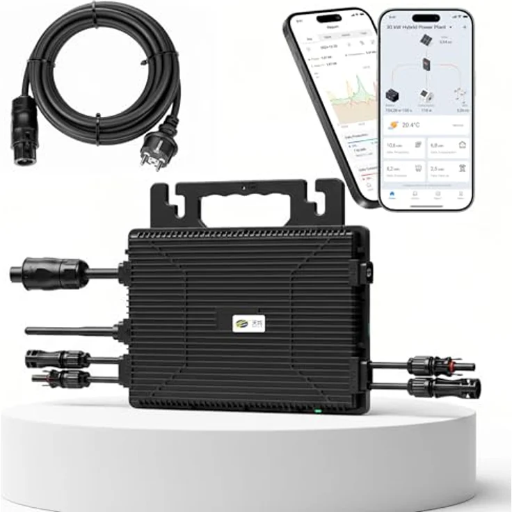 SUNNIVA Astro-E Mikro-Wechselrichter TM-L800Mi, 800 W für Balkonkraftwerk, IP67 wetterfest, Plug-&-Play, 2 MPPT, Bluetooth & WiFi, inkl. 5 m Anschlusskabel – Bild 1