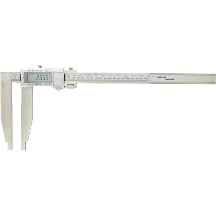 FORTIS Digital-Werkstatt-Messschieber 300mm, rostfrei, Feineinstellung, LCD-Anzeige, Datenausgang Opto-RS-232