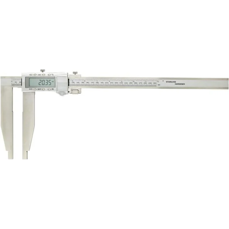 FORTIS Digital-Werkstatt-Messschieber 300mm, rostfrei, Feineinstellung, LCD-Anzeige, Datenausgang Opto-RS-232