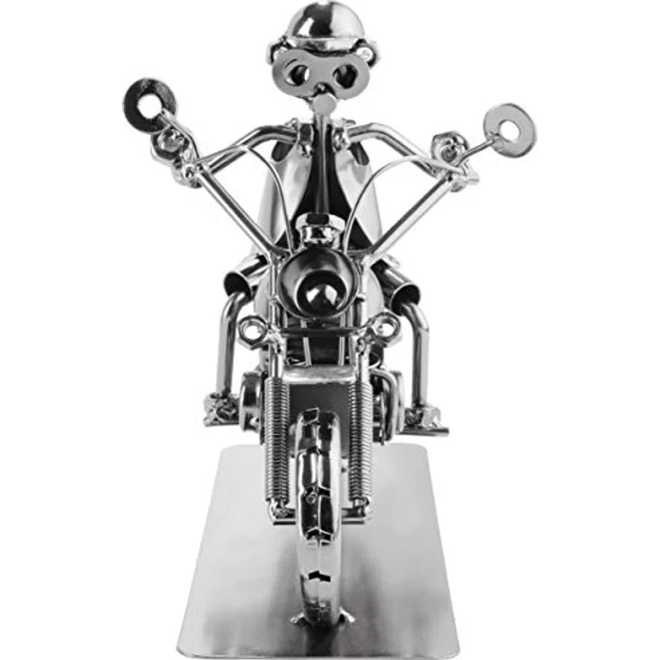BRUBAKER Schraubenmännchen Motorradfahrer - Metallfigur Handarbeit - Motorrad Geschenk – Bild 8