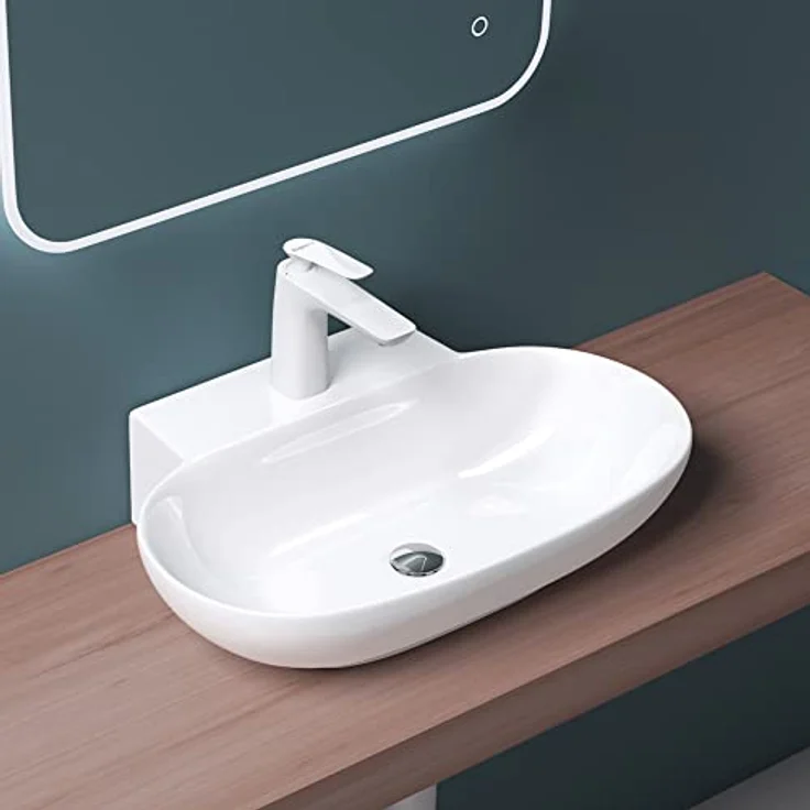Mai & Mai Aufsatzwaschbecken Brüssel899 Keramik oval, Weiß inkl. Nano-Beschichtung – Bild 4