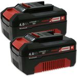 Einhell System Akku Power X-Change Li-Ion, 2er Set mit 18V und 4000 mAh, Schwarz
