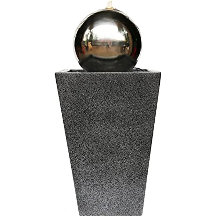 Dehner Gartenbrunnen Kioto mit LED Beleuchtung, ca. 83 x 34 x 34 cm, Edelstahl, grau - Preisvergleich