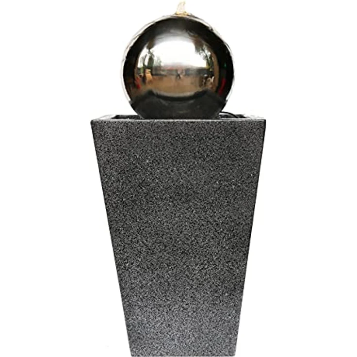 Dehner Gartenbrunnen Kioto mit LED Beleuchtung, ca. 83 x 34 x 34 cm, Edelstahl, grau - Preisvergleich – Bild 1