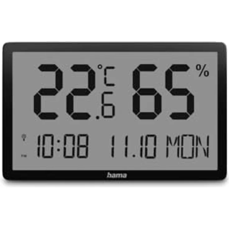 Hama Thermometer und Hygrometer "Lombok", digital für innen, Schwarz – Bild 1