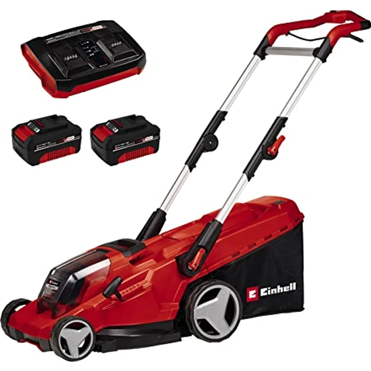 Einhell Professional Akku-Rasenmäher RASARRO 36/40 Kit Power X-Change (36V, 40 cm Schnittbreite, bis 500 m², Brushless, 50L Fangkorb, 25-75 mm Schnitthöhe, inkl. 2x 4,0Ah + 1x Twincharger) – Bild 1