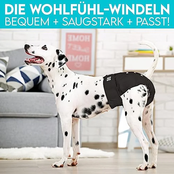 HUND IST KÖNIG® Hundewindeln für Hündinnen [3 STK] Saugstarke Läufigkeitshose für Hündinnen 3-Fach justierbar für festen Sitz - Umweltfreundliche Hunde Windeln bei Läufigkeit & Inkontinenz – Bild 2