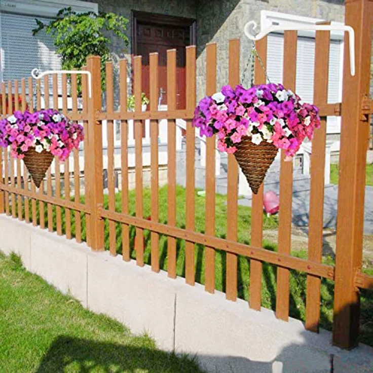 LOOGI Pflanzenhalterung, 25cm Blumenampelhalter aus Eisen, rostsicher, 2 Stück, Weiß – Bild 4
