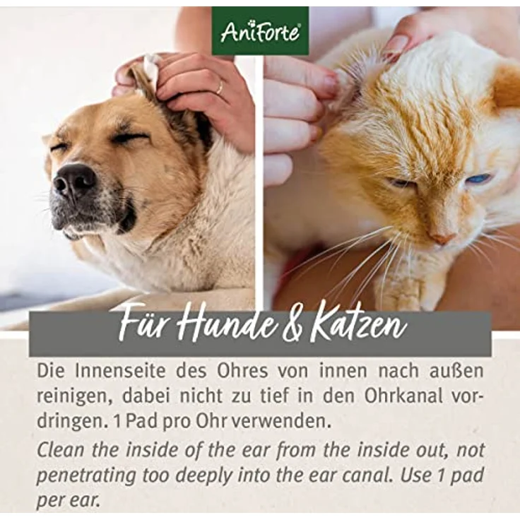 AniForte Ohren Reinigungspads für Hunde & Katzen 100 Stück – Besonders weiche & milde Reinigungstücher für die Ohrenhygiene, sanfter Ohrenreiniger zur Pflege & Reinigung – Bild 5