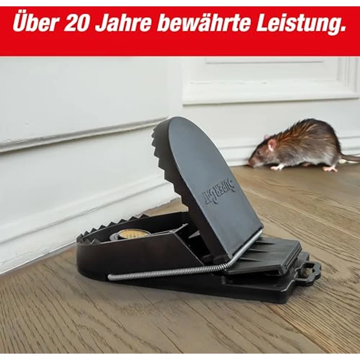 SuperCat Rattenfalle: Effiziente Schlagfalle inkl. giftfreiem Natur-Rattenköder, einsatzbereit, 1er Set – Bild 3