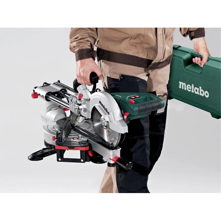 Metabo KGS 254 M Kapp- und Gehrungsäge, Zug- und Kappfunktion, 1800 W, Sägeblatt Ø 254 mm, Schnittbreite 305 mm, beidseitig schwenkbarer und nach links neigbarer Sägekopf, Laser, LED-Licht 602540000 – Bild 7