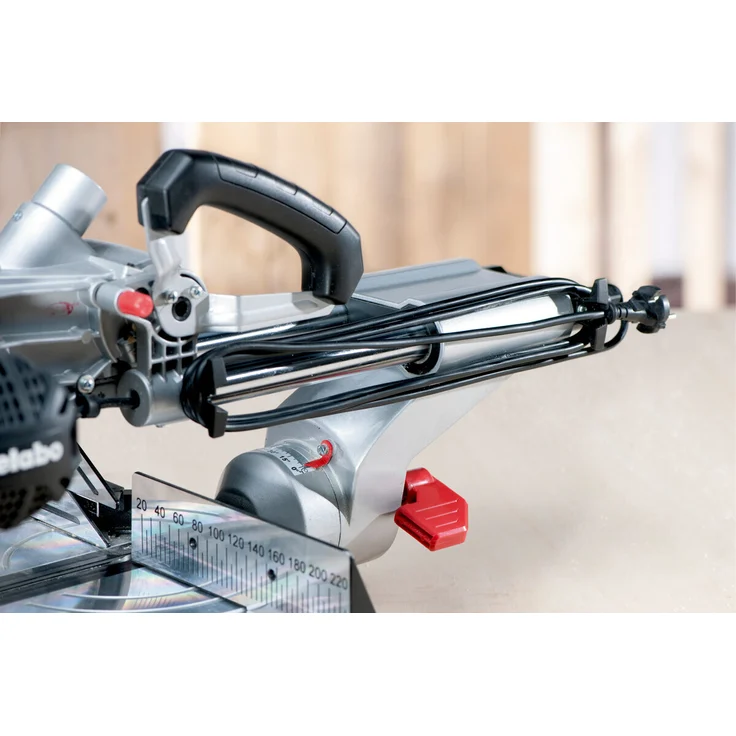 Metabo KGS 254 M Kapp- und Gehrungsäge, Zug- und Kappfunktion, 1800 W, Sägeblatt Ø 254 mm, Schnittbreite 305 mm, beidseitig schwenkbarer und nach links neigbarer Sägekopf, Laser, LED-Licht 602540000 – Bild 4