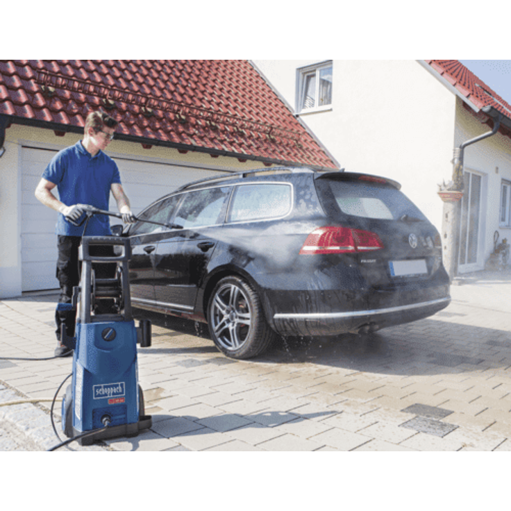 Scheppach HCE2200 Hochdruckreiniger Schlauch 10 m 160 bar 468 l/h 13 kg 2200 W, 240 V, 50 Hz mit 11-tlg. Zubehör – Bild 2