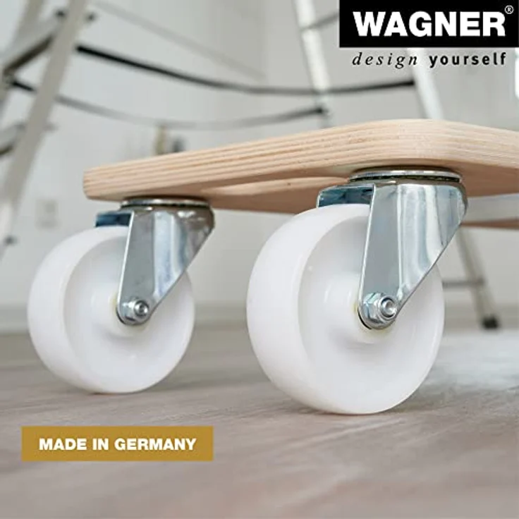 Transporthilfe MM 1326, 59 x 29 x 13,5 cm, harte Rollen Ø 100 mm, Rollenlager, Multiplex Birke FSC®, Tragkraft 400 kg – Bild 4