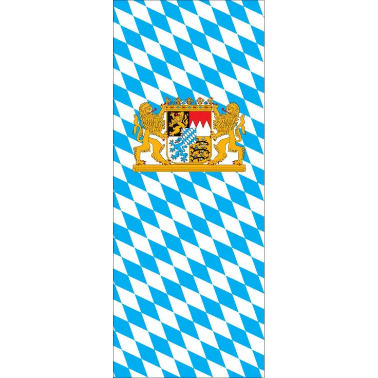 Flagge Bayern mit Wappen und Löwen 120 g/m² ca. 400 x 150 cm