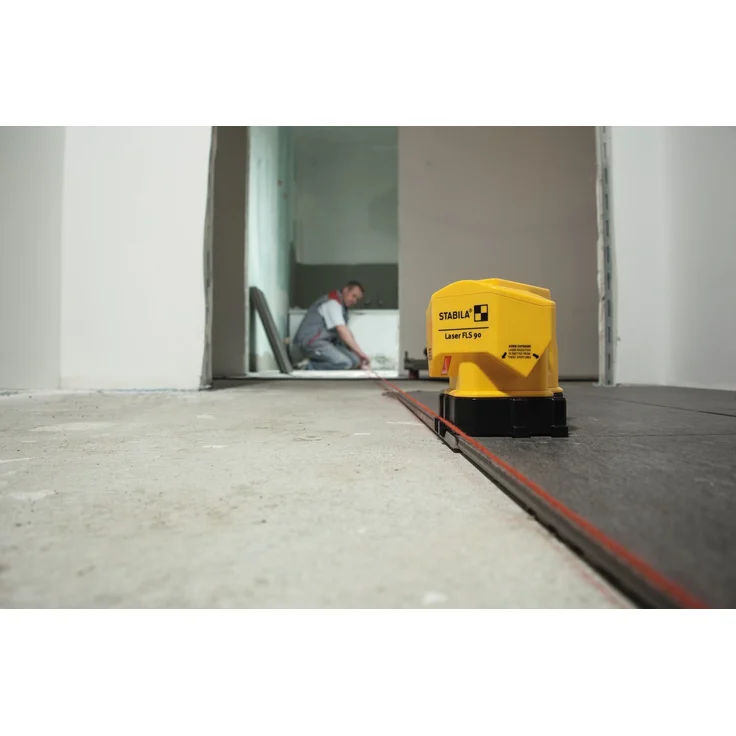 STABILA Bodenlinien-Laser FLS 90, exakter 90-Grad-Winkel am Boden, Reichweite Laserlinie 15 m, Schutzklasse IP 54, Umsteck-Sockel, Zielplatte, Tasche – Bild 15