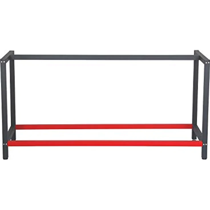 Werkbank Gestell 175x57x81 cm aus Stahl Werkbankgestell Anthrazit Rot Tischgestell Werkstatt – Bild 2