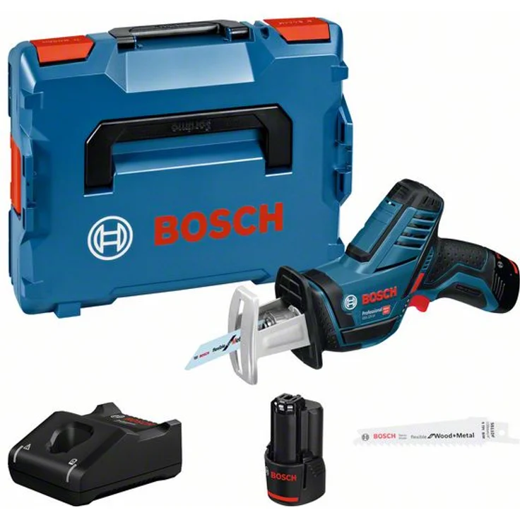 Bosch Professional Professional 12V System Akku-Säbelsäge GSA 12V-14 (Schnitttiefe Holz-Metallprofile: 65-50 mm, 2 Sägeblätter, 2x 3.0Ah Akkus und Ladegerät, in L-BOXX) – Bild 2