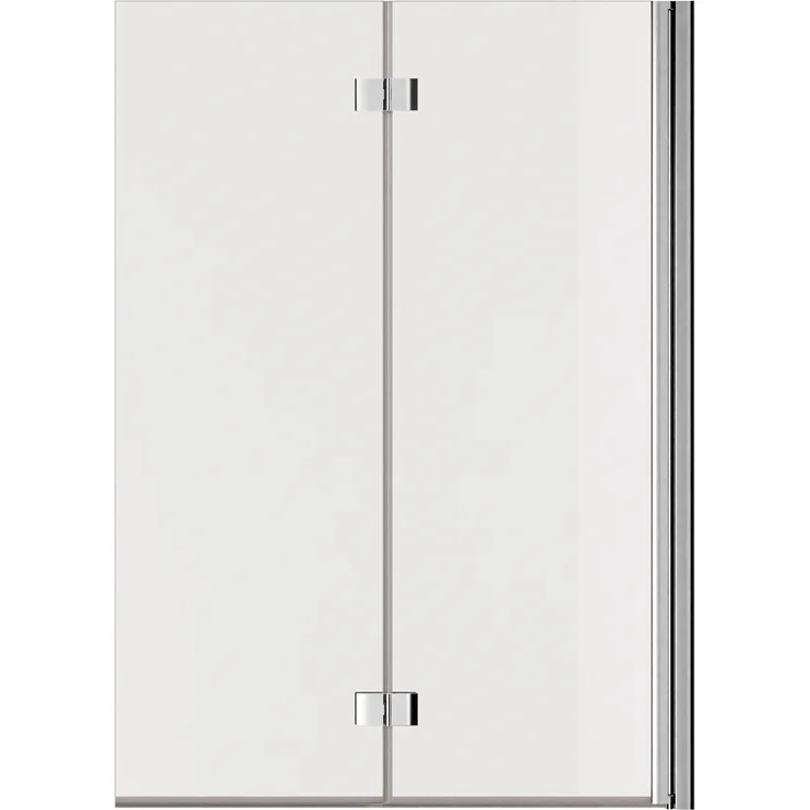 Schulte Home SCHÖNER WOHNEN-Kollektion Badewannenaufsatz ELARA, 2-teilig, Klar Hell, Chrom, 100x140 cm, faltbar, Einscheiben-Sicherheitsglas