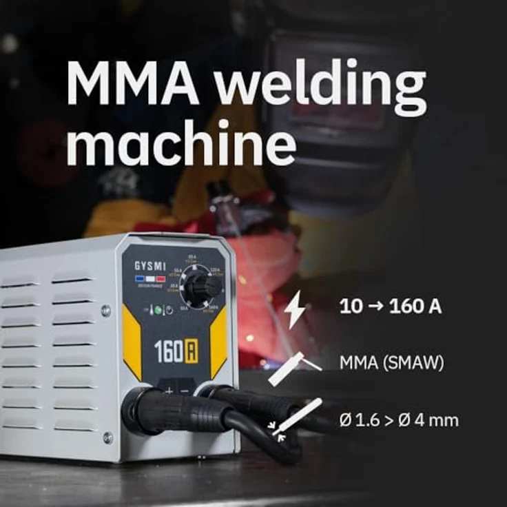 GYS GYSMI 160 A, einphasiges Schweißgerät (MMA) mit 160 A, Arc Force, Antiticking, Hot Start, inkl. Elektrodenhalter und Massekabel, 230 V – Bild 2