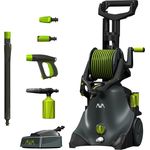 AVA Hochdruckreiniger Smart P60 XL, 150 bar, 500 L/h, 2200 W - inkl. Terrassenreiniger, Schlauchtrommel mit 6m Hockdruckschlauch, Variodüse, Dreckfräse, Hochdruckwasserpistole, Schaumdüse & Zoomlanze