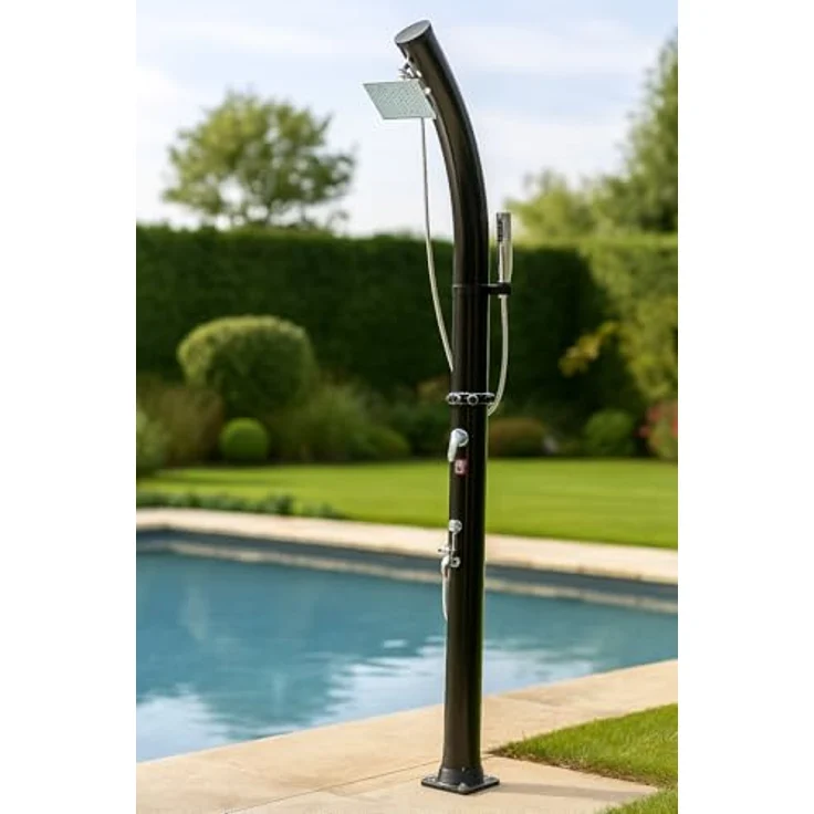 Green Yard Solardusche 20L, Gartendusche mit Handbrause, Komplett-Set mit Duschkopf, Wasserhahn und Zubehör – Bild 1