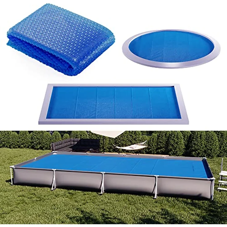 OK-Living Eckige Solarfolie Pool blau, Solarabdeckplane 800x400 cm – Bild 2