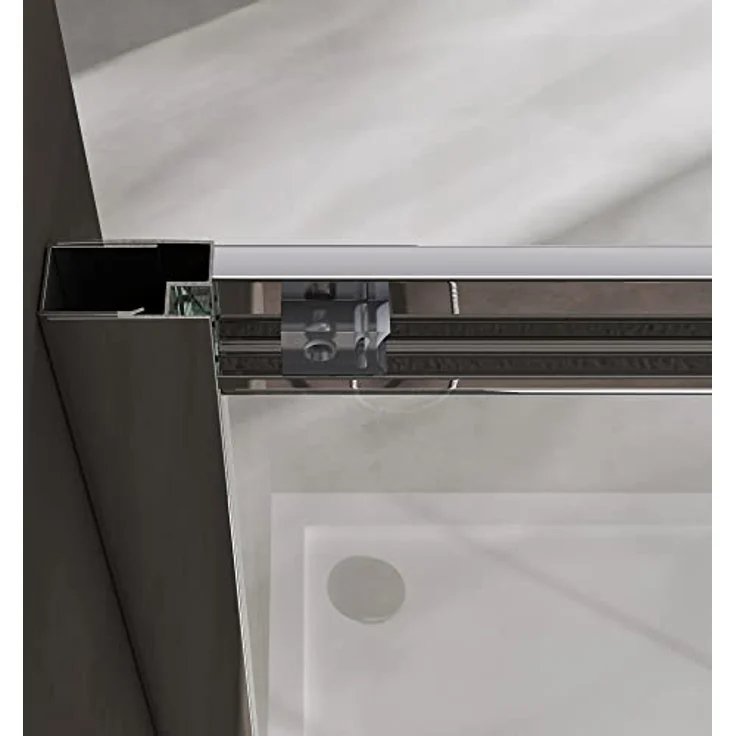 doporro 70x80cm Duschkabine Eckeinstieg mit Schiebetür, Klarglas 6mm ESG, Höhe 190cm, links/rechts montierbar, NANO-Beschichtung – Bild 4