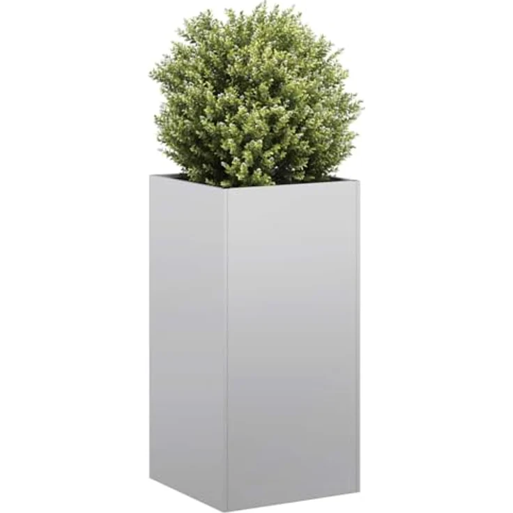 vidaXL Pflanzkübel 40x40x80 cm Verzinkter Stahl, Garten-Garten-Pflanzgefäß, Hochbeet - Robustes Pflanzgefäß für den Außenbereich, Korrosionsbeständig. – Bild 2
