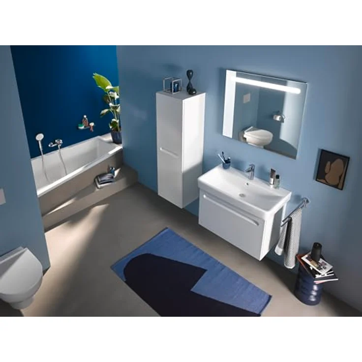 Duravit No.1 Einbau-Badewanne, trapezförmig, 1500x800mm, 1 Rückenschräge links, weiß, 115 Liter Nutzinhalt – Bild 3
