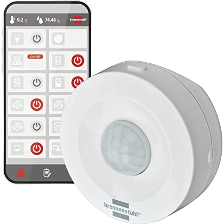 Brennenstuhl Connect Zigbee Bewegungsmelder BM CZ 01 (smarte Bewegungserkennung, Alarm- und Lichtfunktion, Benachrichtigung aufs Handy, für den Innenbereich, Smart Home, kostenlose App), Weiß