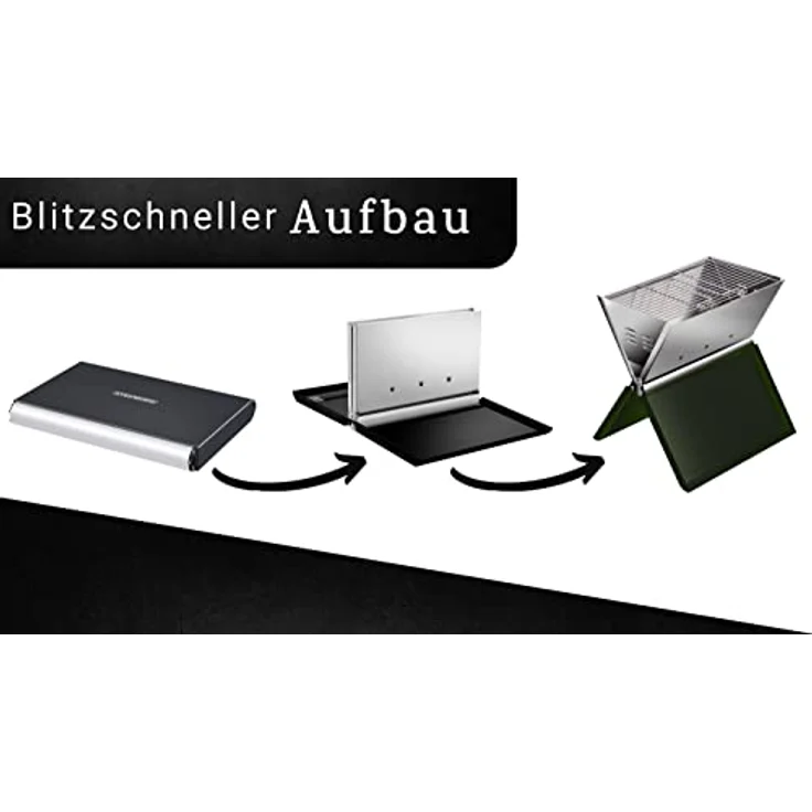 Steinborg Klappgrill | Laptopgrill | Campinggrill | Blitzschneller Aufbau | Hitzebeständiger Rahmen | Große Lüftungsschlitze | Holzkohlegrill | Kohlegrill | Geringes Gewicht | Geeignet für Holzkohle – Bild 4