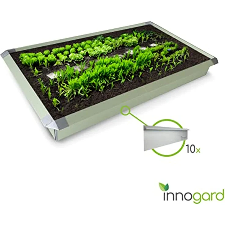innogard S7052-012 – Schneckenzaun Erweiterung – Set 10 TLG. – Galvalume Alu-Zink – 10x Seitenteil 25 x 0,05 cm x 1 m – Bild 2