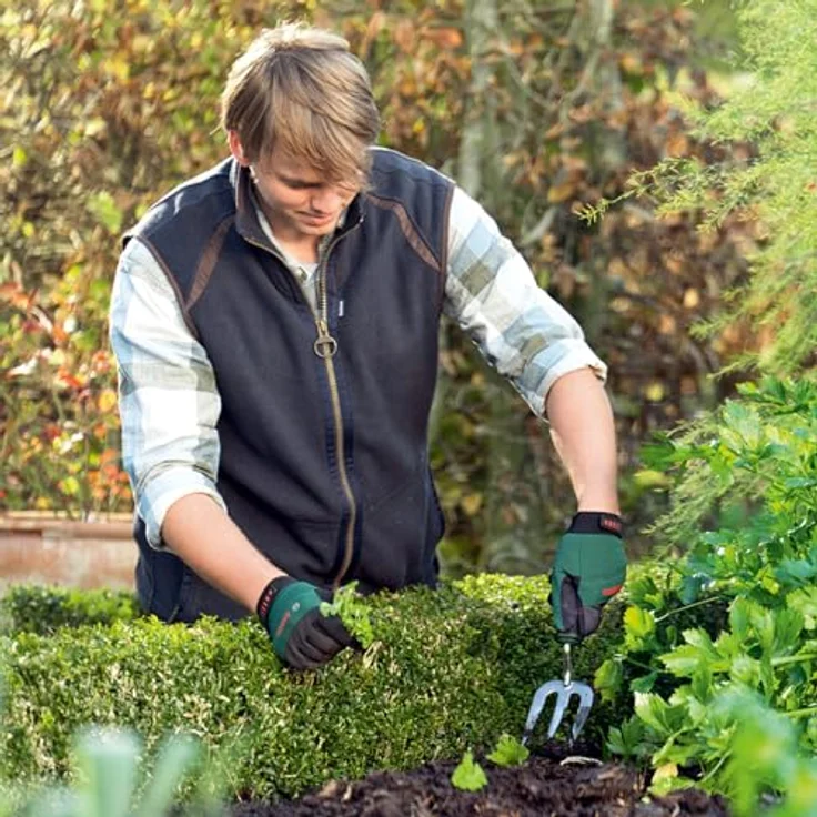 Bosch Professional Blumen-Handgabel 06008B5400, Gartenhacke mit ergonomischem Griff, breite von 8,1cm, grün – Bild 4