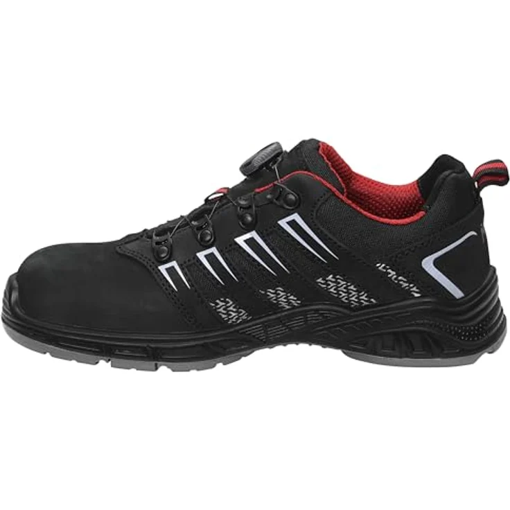 Jori jo_TWIST BOA® Low S1P Sicherheitsschuh, sportlich schwarz mit grauen Highlights, BOA® Fit System, hydrophobiertes Nubukleder, Kunststoffkappe, metallfreier Durchtrittschutz, PU/PU Laufsohle, SRC zertifiziert, Größen 38-48 – Bild 3