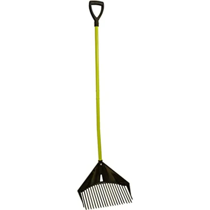 Technigart Schaufel-Rechen - Garten Harke mit Stiel - Geeignet als Schaufel, Rechen, Harke & Laubbesen 120x41cm - Kunststoff Idealer Helfer im Garten
