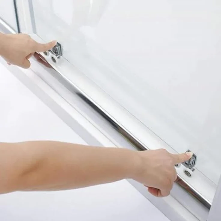 Frascio Duschkabine 65x80, Ecköffnungshöhe 200cm, transparentes gehärtetes Glas, Chromprofil – Bild 6