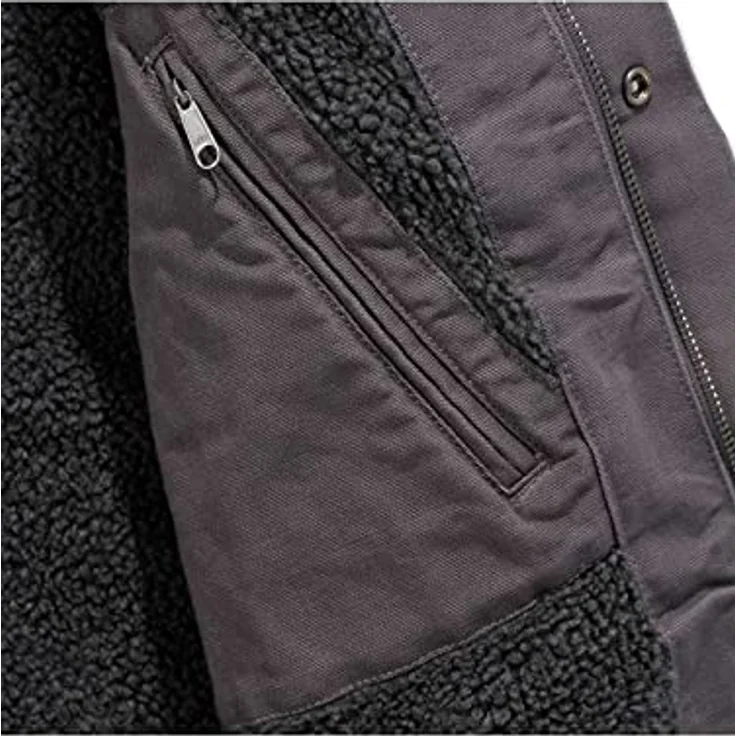 Carhartt Fleecejacke Bartlett grau, Strapazierfähige Arbeitsjacke für Männer – Bild 4