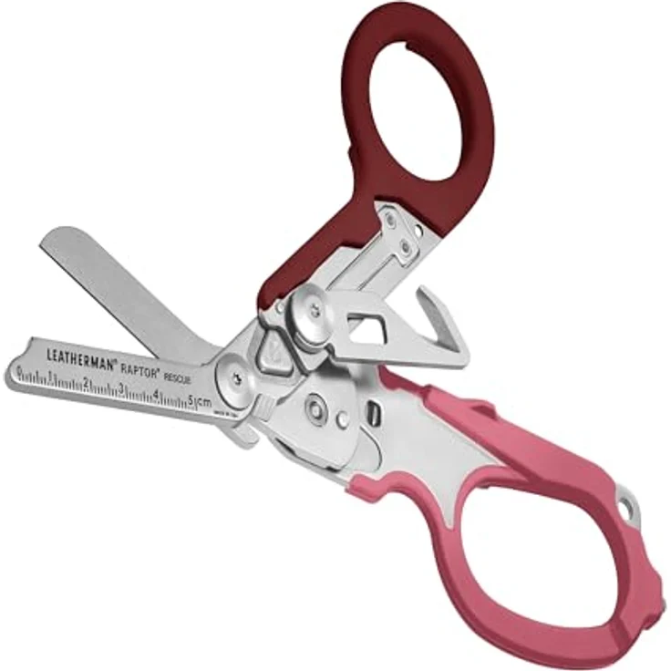 Leatherman Raptor Rescue, Multitool mit 420HC Edelstahl-Schere, Bandschneider und Utility Holster, Himbeerrose – Bild 1