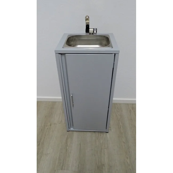 SRM Design Waschbecken Mobiles Edelstahl Handwaschbecken Grau, Camping & Outdoor, 15 Liter Kanister