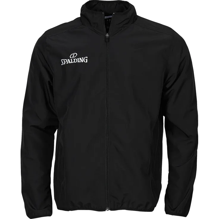 Spalding Pure Woven Jacket Kinder - Schwarz, Basketball Arbeitsjacke mit Spalding-Stickerei