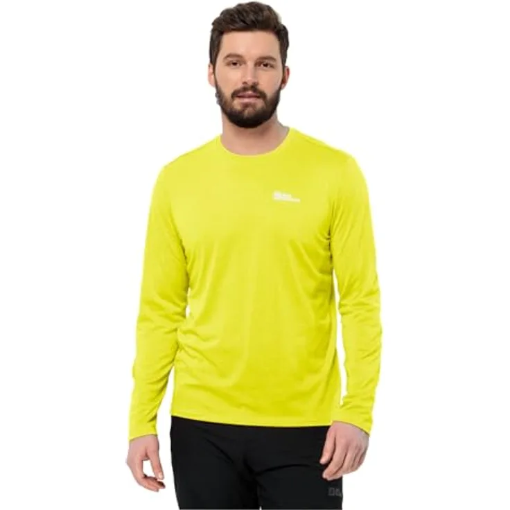 Jack Wolfskin Sky Thermal L/S M, Herren Longsleeve Shirt, atmungsaktiv und geruchshemmend, Gelb, Größe XL