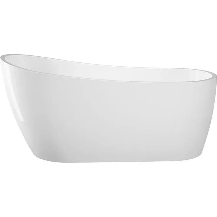 Stano Freistehende Badewanne Sutton, 152cm x 72cm, aus hochwertigem Resicryl mit antibakterieller Oberfläche, Farbe Weiß