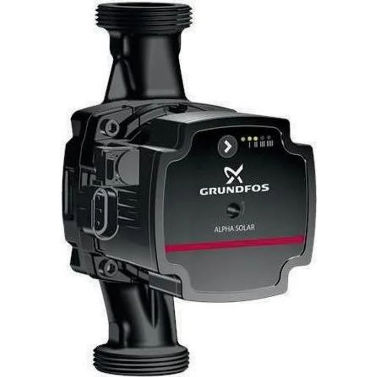 Grundfos ALPHA Solar 15-75, Umwälzpumpe für Heizungs- und Solarsysteme, 7m Förderhöhe, stufenlose Drehzahlregelung, Kunststoff, 45 Watt, IP44