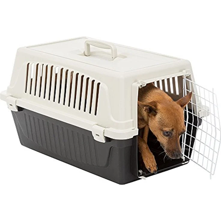 Ferplast Transportbox für Haustiere Hundebox für kleine Hunde und Katzen Atlas 20 EL, Transportbox für Haustiere, Lüftungsgitter, 37 x 58 x 32 cm, schwarz – Bild 3