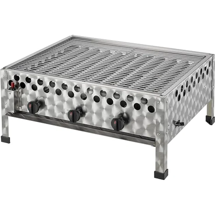 tepro Gasgrill Wurstbräter, 3 Edelstahl-Brenner je circa 4 kW, Grillfläche 56,5 x 46,5 cm, Edelstahl-Gehäuse, mobil - tepro Gasgrill Wurstbräter mit Grillrost, 3 Edelstahl-Brenner je circa 4 kW, Grillfläche circa 56,5 x 46,5 cm, Maße circa 66 x 56 x 28,2 cm – Bild 3