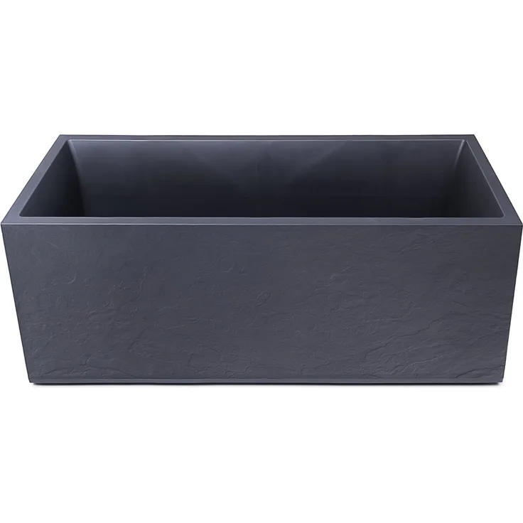 ONDIS24 Pflanzkübel Vulkan 100cm, Blumenkübel in Vulkan/Basalt Optik mit Wasserspeicher, winterfest, 98 Liter Pflanzvolumen, 100 x 40 x 43,5 cm